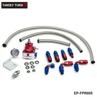  TANSKY - Universal Injected Blue Fuel Pressure Regulator Kit Liquid Gauge With Oil Fitting Fit FOR Honda Supra  EP-FPR005